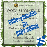 Kiitos Oodi Suomelle Koskela ja Oulu 2026 kotisivuille